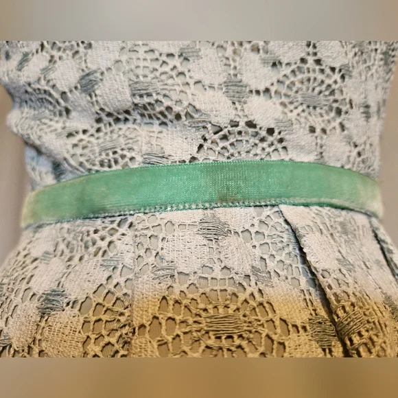 1960s ILGWU Sleeveless Aquamarine Gown - Picture 2 of 6